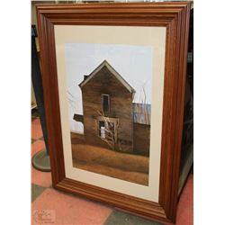 LARGE FRAMED PRINT OF A COUNTRY HOUSE (44"X32")