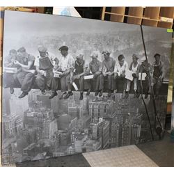 STEEL WORKERS PRINT ON WOOD