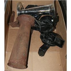 FLAT OF VINTAGE CAR HORNS