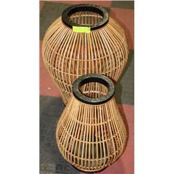 2 SHOWHOME BAMBOO VASES