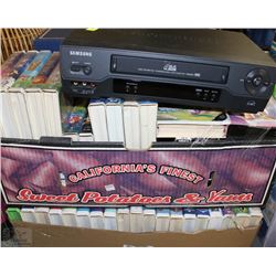 96 DISNEY AND KIDS MOVIES VHS TAPES W/ VHS PLAYER