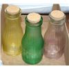 Image 1 : SET OF 3 1930'S LABELLED 1 PINT 3 COLORS GLASS BOT