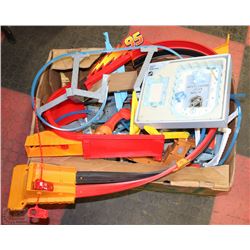 RACING CAR TRACK AND CARS AND PLANE TOY THAT FLIES