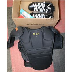 BAUER SIZE 11 MENS SKATES, SHOULDER PADS, KNEE