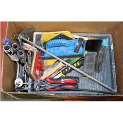 BOX OF NEW AND USED PAINTING SUPPLIES