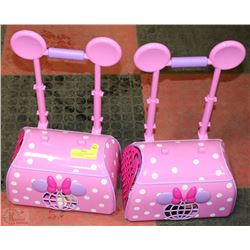 LOT OF 2 DISNEY MINNIE MOUSE TOY PET CARRIERS