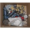Image 1 : BOX W/ MASTERCRAFT GRINDER, WORK GLOVES, AND MORE