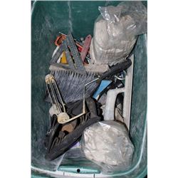 TOTE W/ PAINTING SUPPLIES INCL WORK GLOVES, ROLLER
