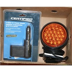 BOX W/NEW 12 VOLT AMBER LED EMERGENCY