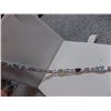 Image 1 : BRACELET - 9 OVAL FACETTED MULTI GEMSTONES & DIAMOND IN STERLING SILVER SETTING - RETAIL ESTIMATE $4