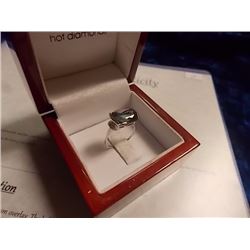 RING - 6.1 MYSTIC TOPAZ & 2 DIAMONDS IN STERLING SILVER SETTING - INCLUDES CERTIFICATE $450 - W-11