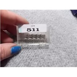 1 GRAM .999 SILVER BAR- 5 TTL