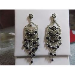 EARRING - STERLING SILVER RHINESTONE DANGLE STYLE