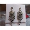 Image 2 : EARRING - STERLING SILVER RHINESTONE DANGLE STYLE