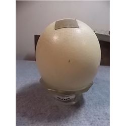 REAL OSTRITCH  EGG SHELL WITH GLASS STAND - FROM AUSTRALLIA 1974