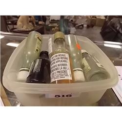 TRAY OF ASSORTED MINI BOTTLES FOR ALCOHOL- CONTET S UNVERIFIED