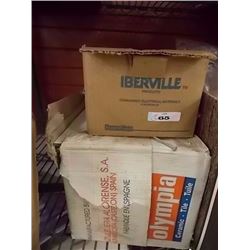 BOX NEW CERAMIC TILES - 8" X 10" & BOX OF FENCING STAPLES