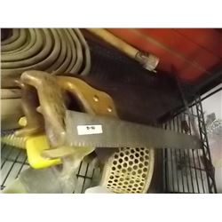 LARGE SQUARE AND 3  HAND SAWS