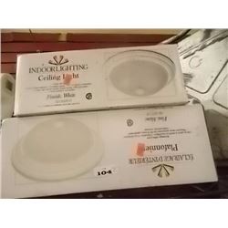 CEILING LIGHTS WHITE FINISH - INDOOR FROSTED SWIRL DESIGN - 2 TTL