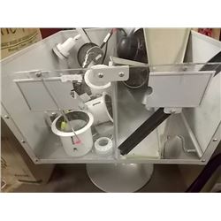 COMMERCIAL METAL STORE DISPLAY BIN ON PEDESTAL -