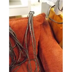 LEATHER WHIP - SINGLE 4 STRAND BRAID  ~ 6-7' LONG- 3 TTL