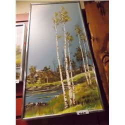 FRAMED ORIGINAL ART WORK BY ROLAND PARTOS - BIRCH TREES