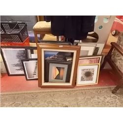 LOT OF ASSORTED SIZE  FRAMED PICTURES