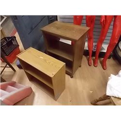 BOOK SHELF & 2 TIER WHEELED CART