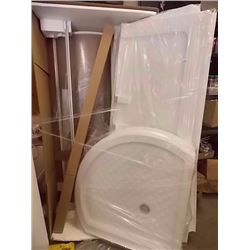 NEW CURVED SHOWER STALL WITH GLASS DOORS