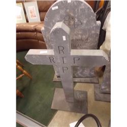 RUSTIC WOOD CROSS - ~36" TALL - R.I.P