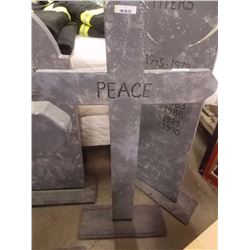 RUSTIC WOOD CROSS - ~36" TALL - PEACE