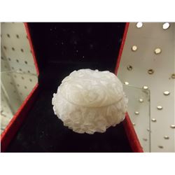 TREASURE BOX - SOAP STONE CARVING - WITH LID