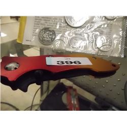 KNIFE- MULTI COLORED - 3" BLADE WITH BELT CLIP