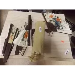 LOT OF 12 ORIENTAL FOLDING FANS - NEW