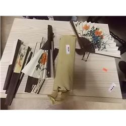 LOT OF 12 ORIENTAL FOLDING FANS - NEW
