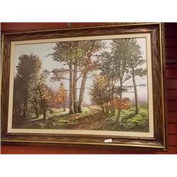 ORIGINAL OIL WOOD FRAMED PICTURE - FORREST  - JAMES L READ '71 - 44 X 32"