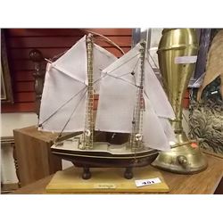MODEL SHIP - BLUE NOSE - 11 X 10" WITH STAND