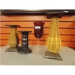 DESIGNER CANDLE HOLDERS - 4PC