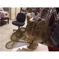 VINTAGE BRASS FIREPLACE SCREEN