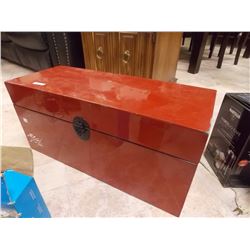 ORIENTAL STORAGE BOX - RED - WITH CONTENTS