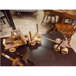 WOODEN LOGGIN TRUCK- DECORITVIE AS IS