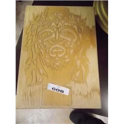 CARVED WOOD PLAQUE