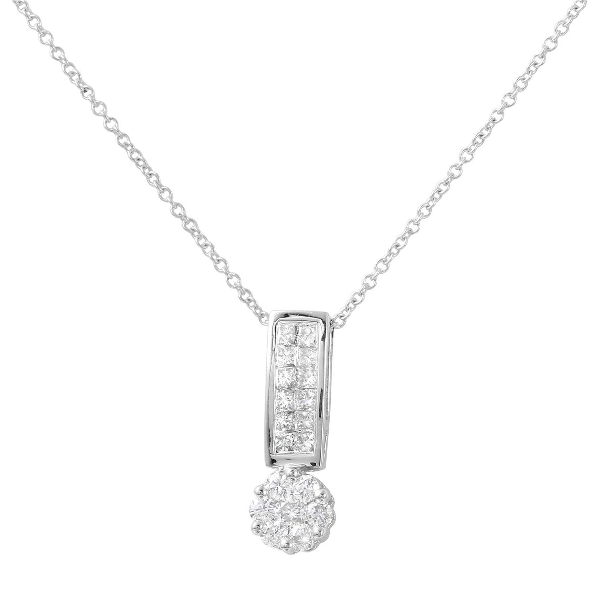 14KWhite Gold 0.5 CTW Diamond Slider with Chain - REF-59X8Y