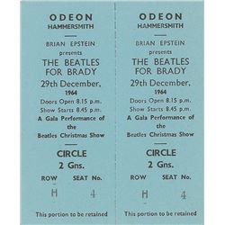 ‘Beatles for Brady’ Pair of 1963 Ticket Stubs