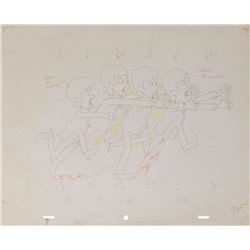 Beatles Cartoon Production Drawing