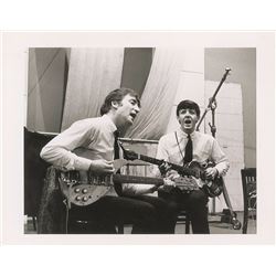 John Lennon and Paul McCartney 1963 Dezo Hoffmann Oversized Photograph