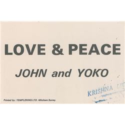 John Lennon and Yoko Ono 1969 Flyer