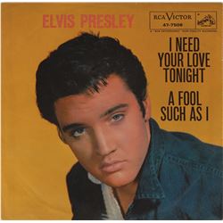 Elvis Presley ‘I Need Your Love Tonight’ 45 RPM Record