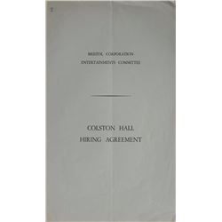 Jimi Hendrix 1967 Colston Hall Concert Agreement