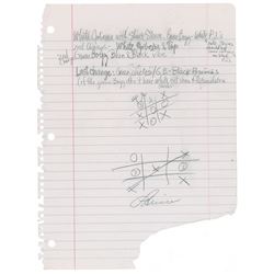 Prince Handwritten and Signed Wardrobe List